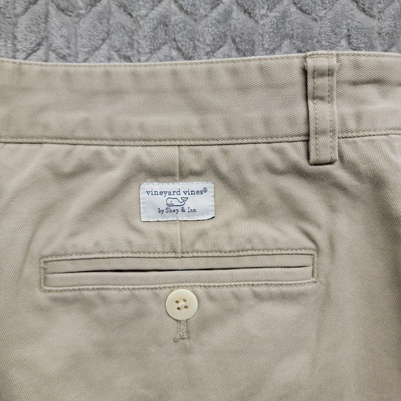 Vineyard Vines Khaki Club Pants Chino Beige Flat Front Men's Size 34x32‎ - Picture 8 of 9